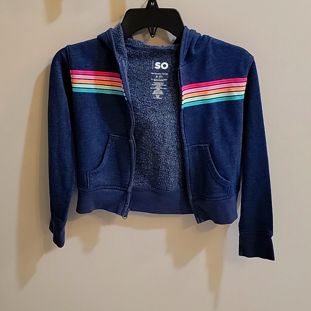 Gently used size 7 small girls zipper hoodie sweater